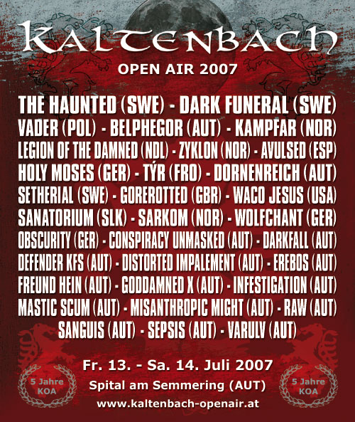 Kaltenbach Open Air 2007 Poster